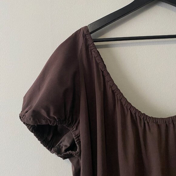Handmade Plus Size Cotton Bamboo Chocolate Brown Dress - Picture 7 of 15